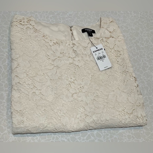 Express  Medium Sleeveless Lace & Shell , Lining 100% Polyester woman blouse New - Picture 4 of 9